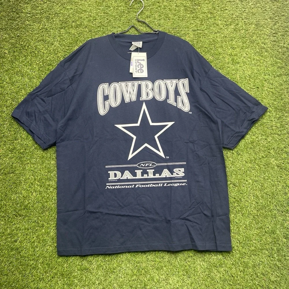 Vintage Lee Sport Dallas Cowboys Shirt Mens 2XL Navy Blue 90s Short Sleeve NWT